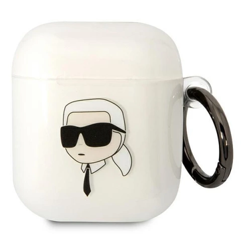 Protective case for headphones Karl Lagerfeld for AirPods 1/2 cover transparent Karl`s Head